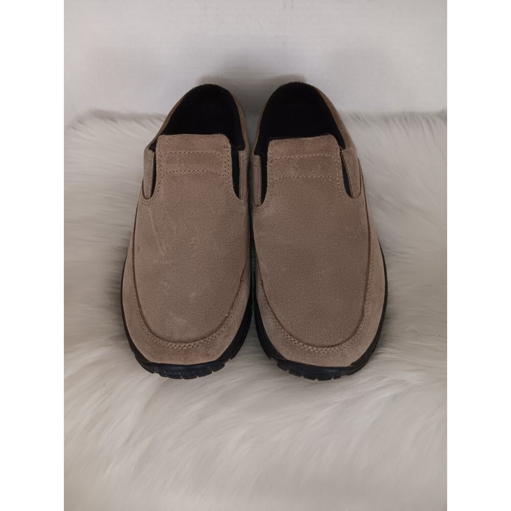 L L Bean Mens Size 10 Slip on Mule Sandals Beige Suede VN 05330
